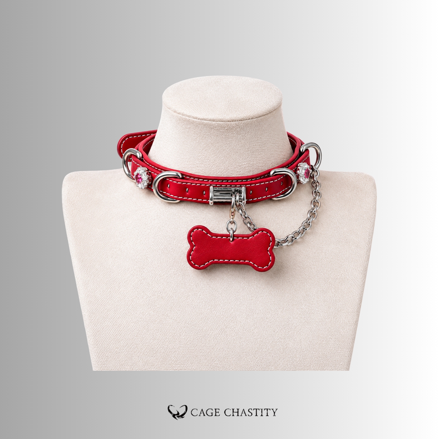 Claimed Puppy – Jeweled Bone Tag Collar & Leash Set
