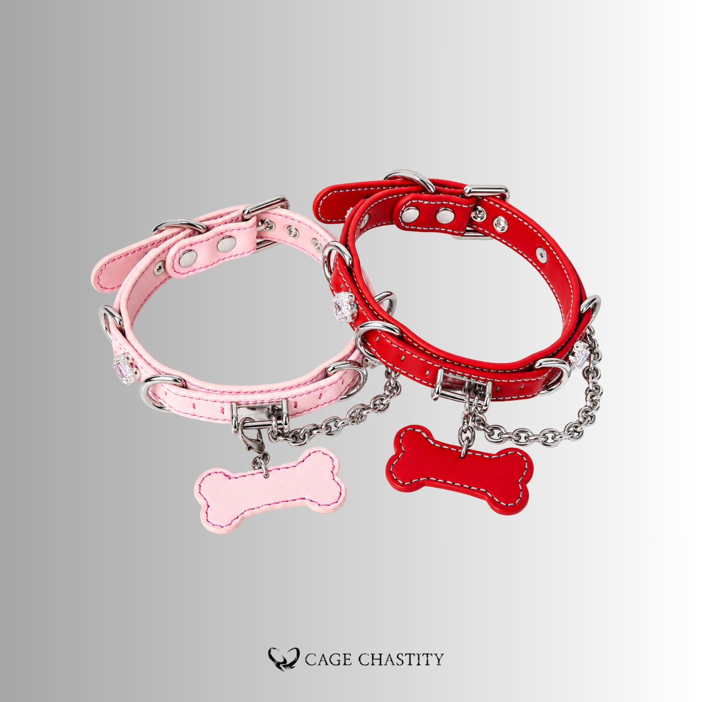 Claimed Puppy – Jeweled Bone Tag Collar & Leash Set