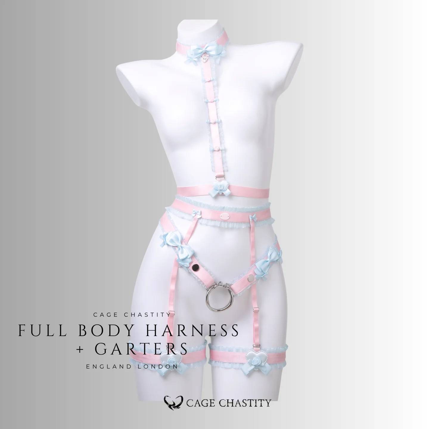 Fleur d’Amour Handmade Sissy Harness Set — Full Body / Dual Strap