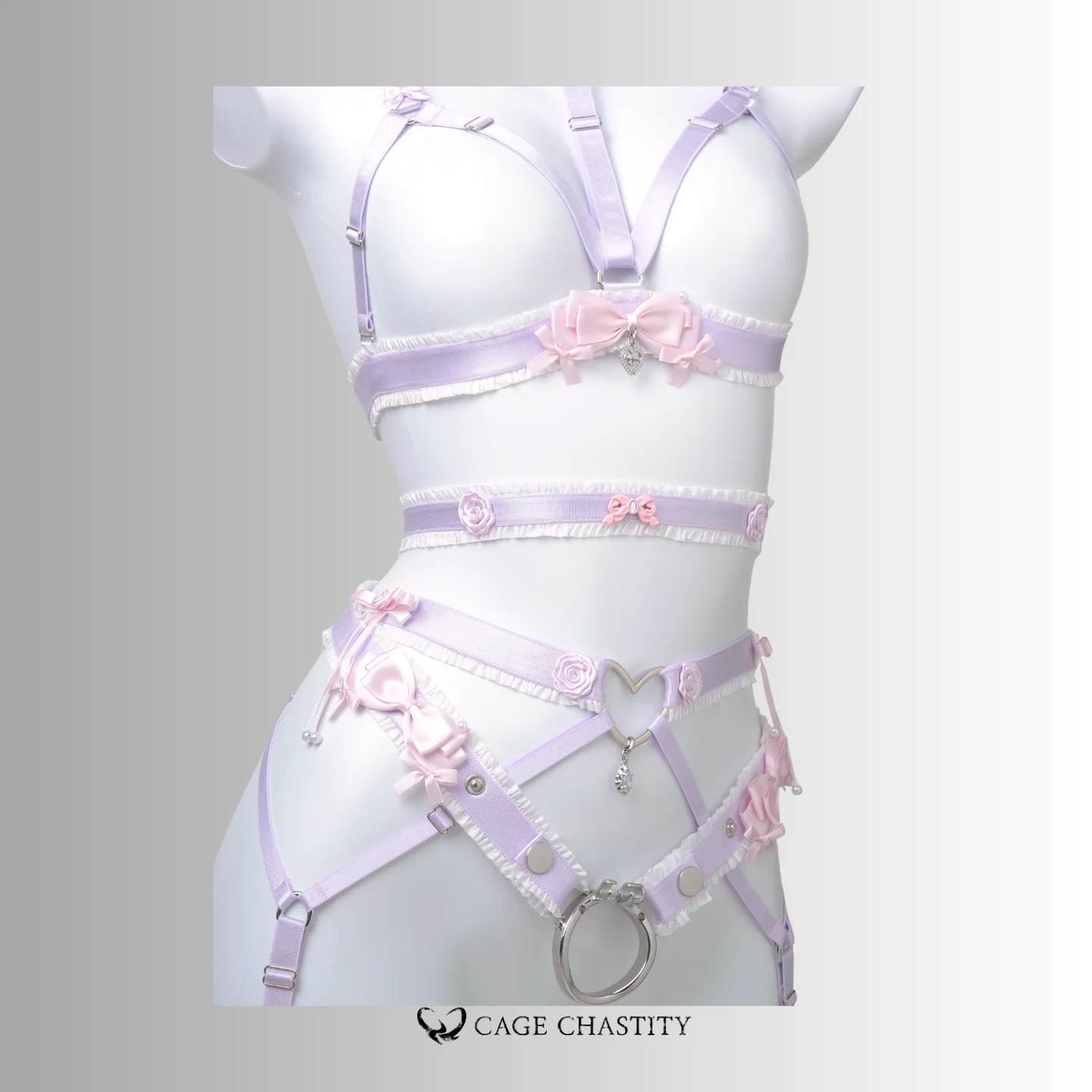 Lilac Ultra-Luxe Handcrafted Sissy Lingerie Set with Garters