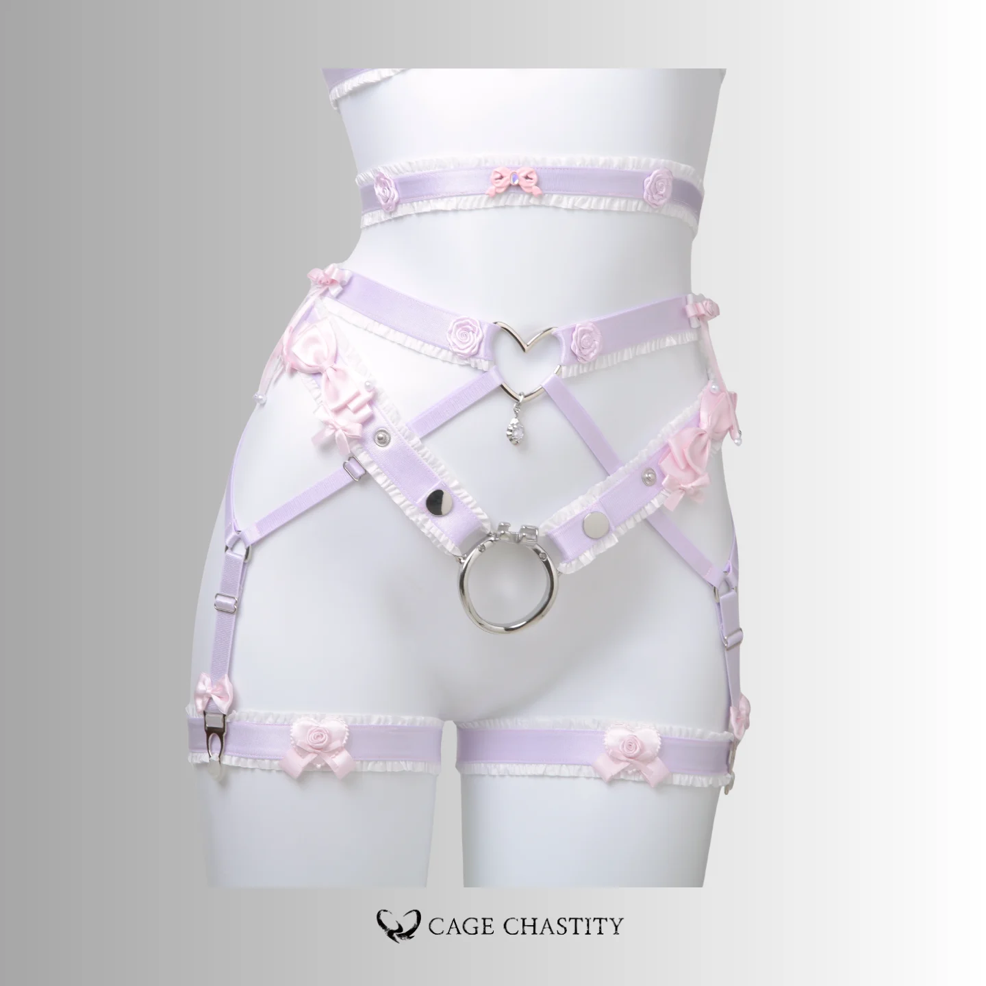 Lilac Ultra-Luxe Handcrafted Sissy Lingerie Set with Garters