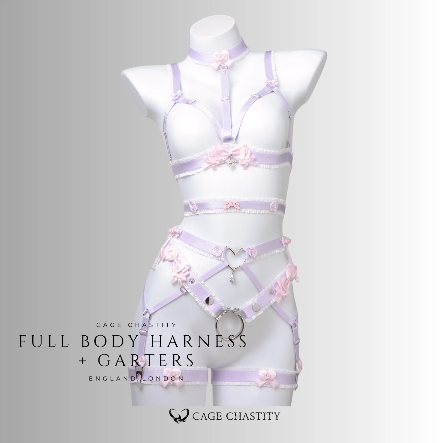Lilac Ultra-Luxe Handcrafted Sissy Lingerie Set with Garters