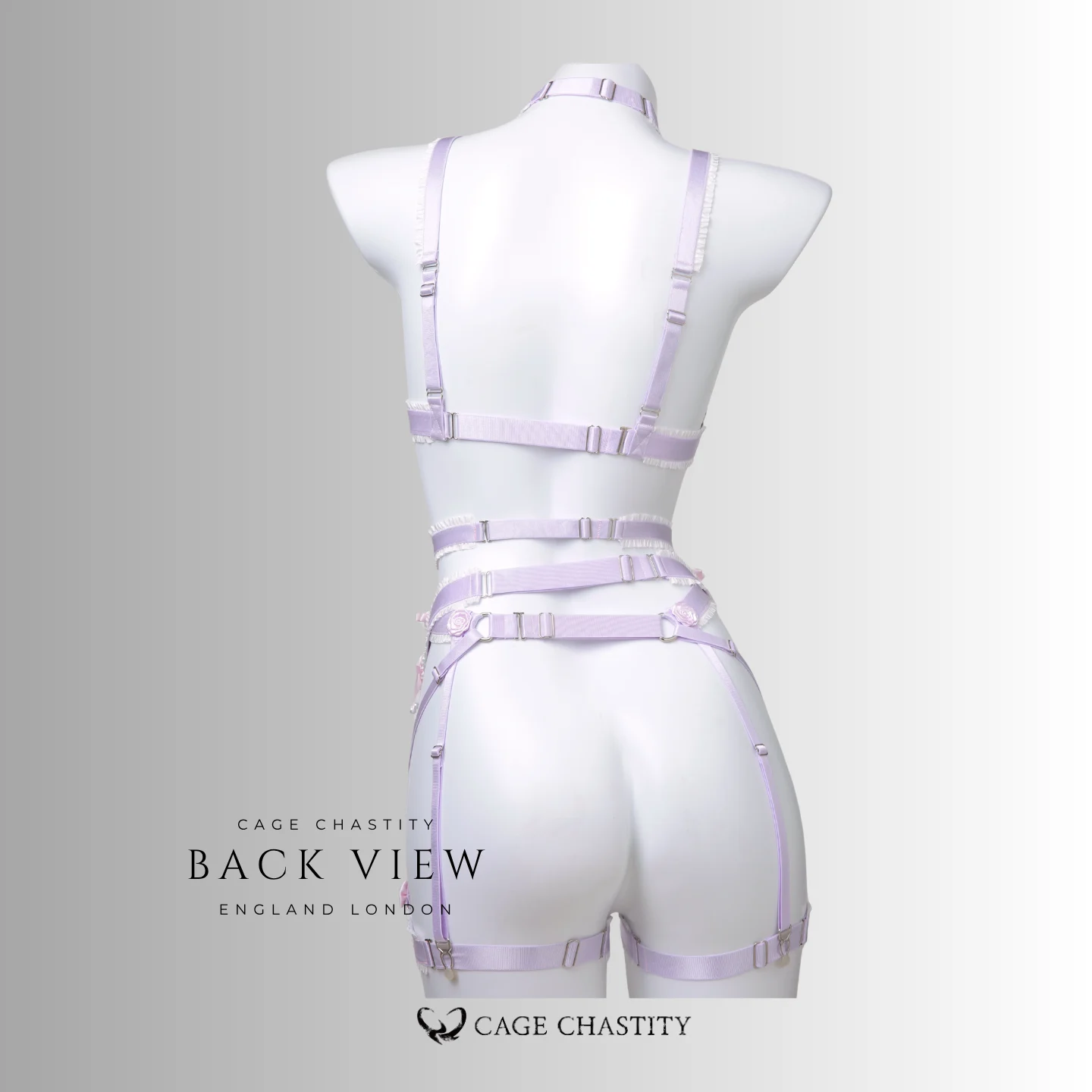 Lilac Ultra-Luxe Handcrafted Sissy Lingerie Set with Garters