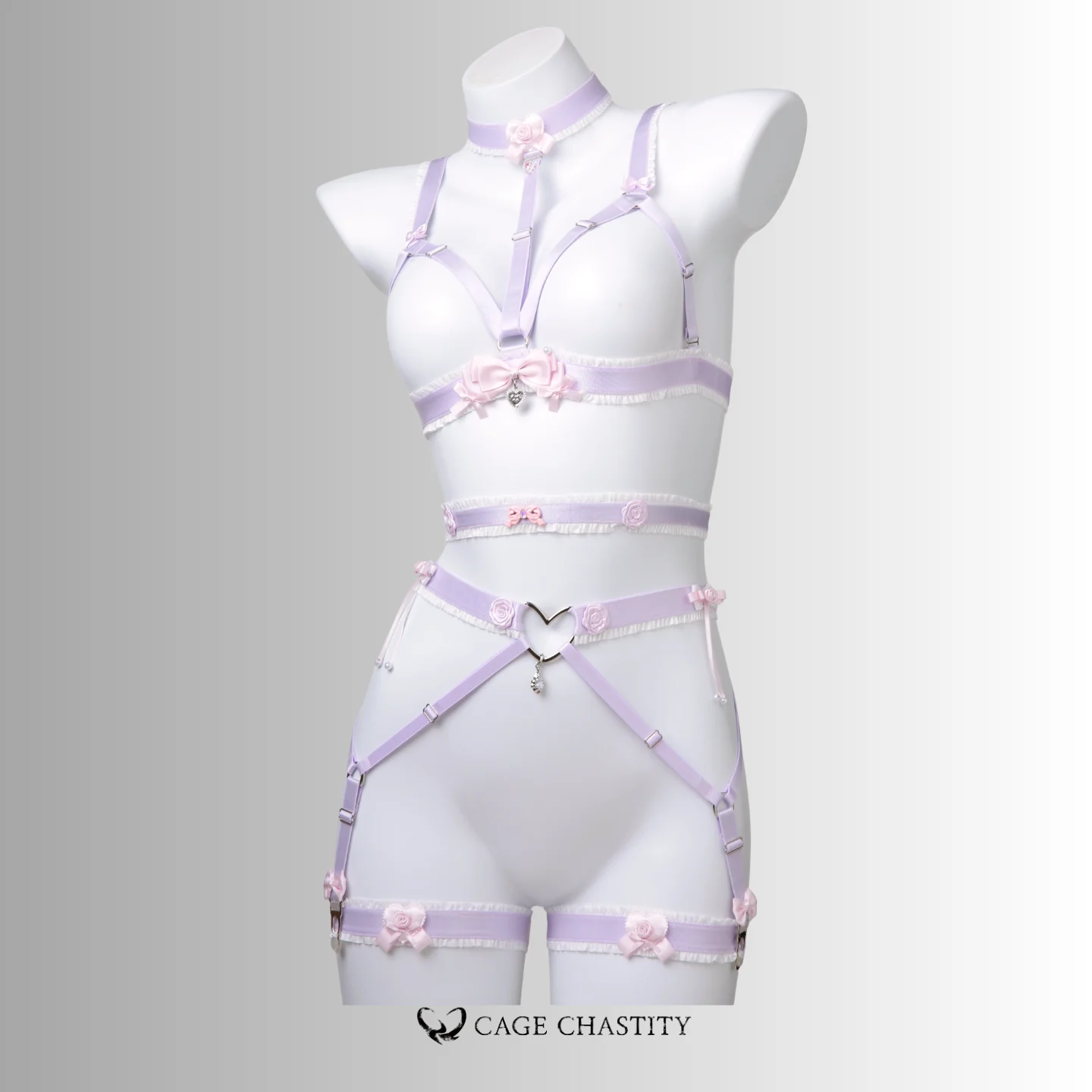 Lilac Ultra-Luxe Handcrafted Sissy Lingerie Set with Garters