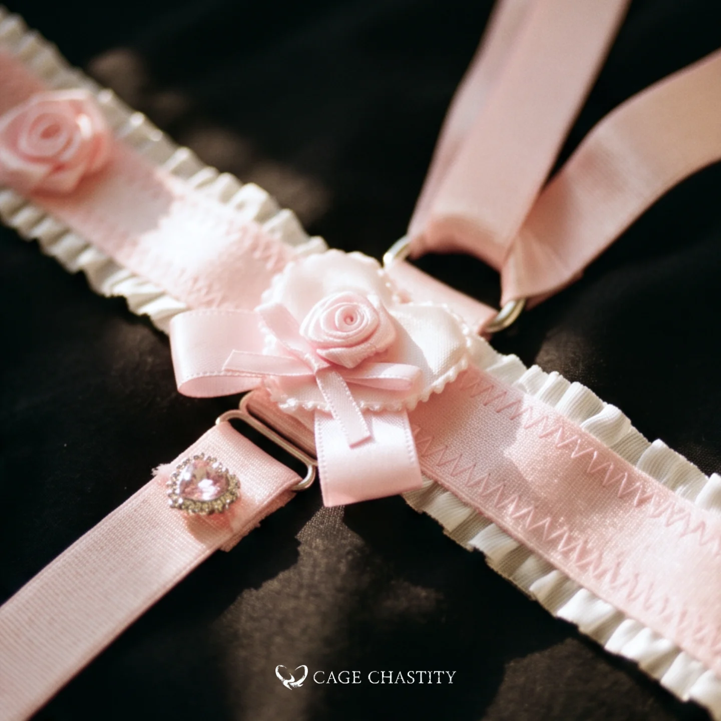 Blush Éclat Ultra-Luxe Handcrafted Sissy Lingerie Set with Garters