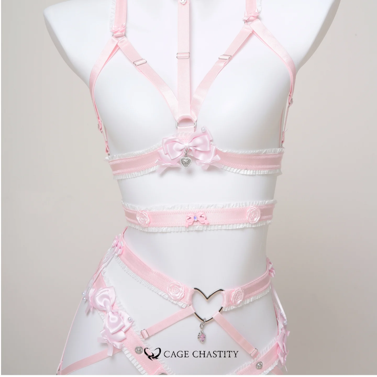 Blush Éclat Ultra-Luxe Handcrafted Sissy Lingerie Set with Garters
