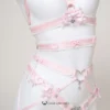 Blush Éclat Ultra-Luxe Handcrafted Sissy Lingerie Set with Garters