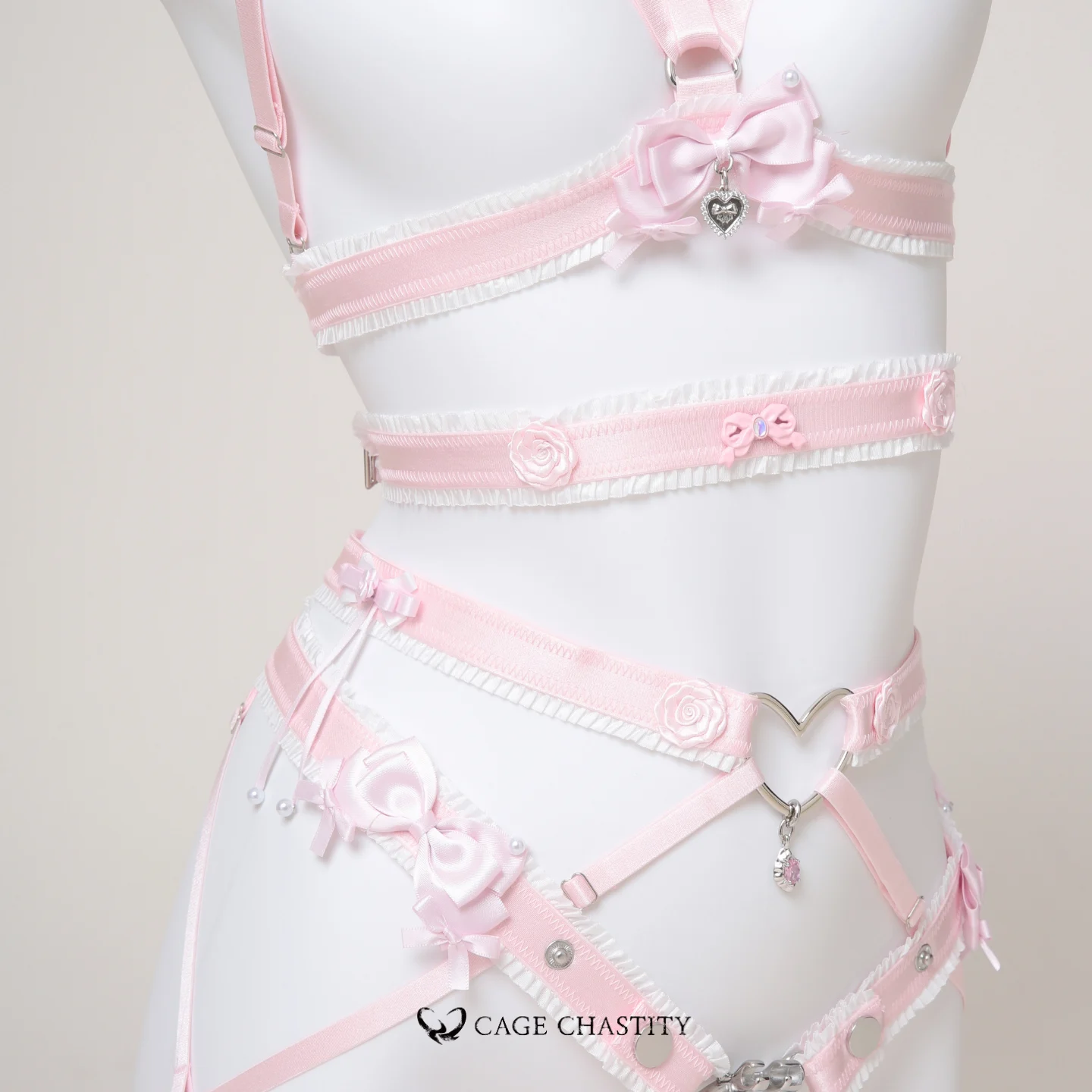Blush Éclat Ultra-Luxe Handcrafted Sissy Lingerie Set with Garters