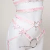 Blush Éclat Ultra-Luxe Handcrafted Sissy Lingerie Set with Garters