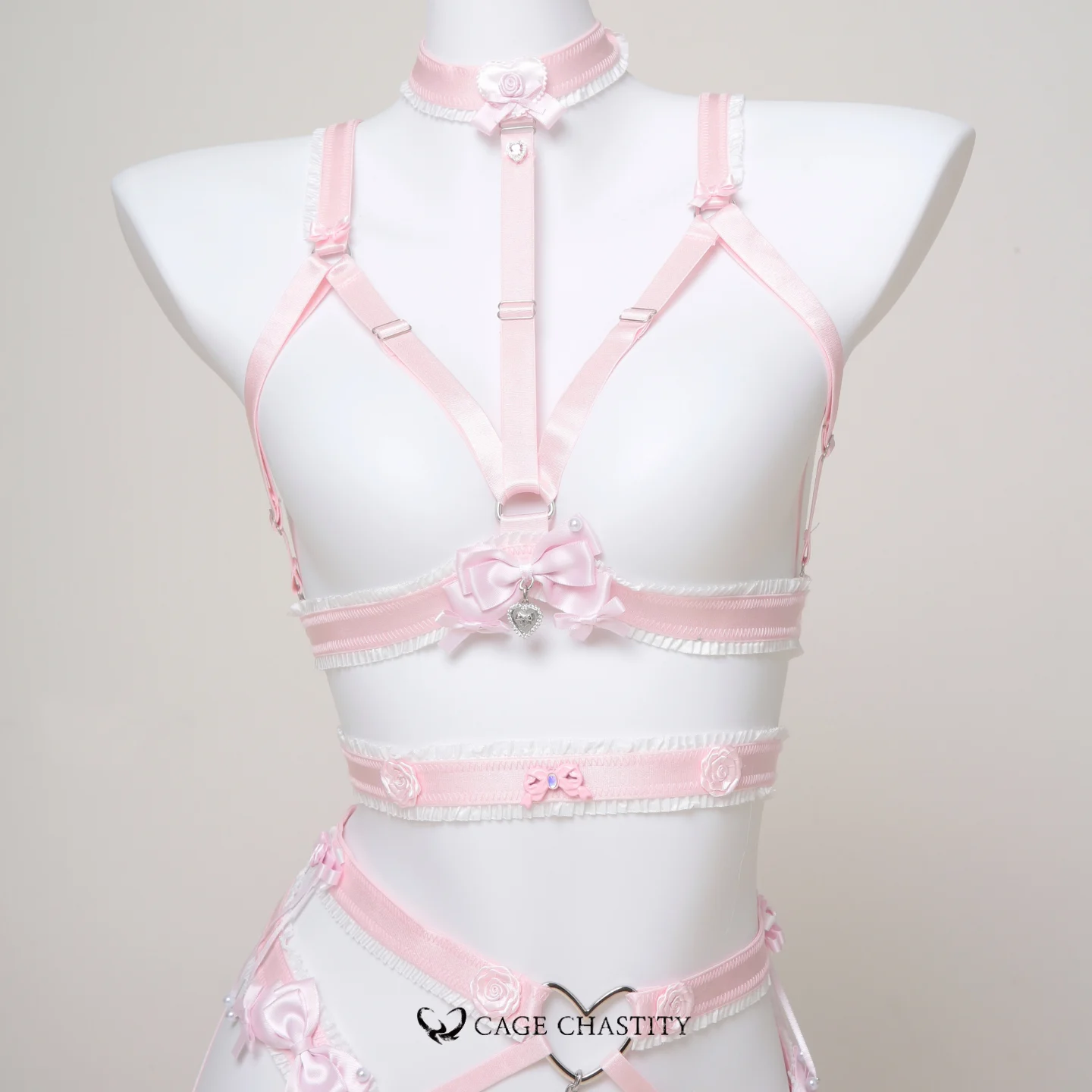 Blush Éclat Ultra-Luxe Handcrafted Sissy Lingerie Set with Garters