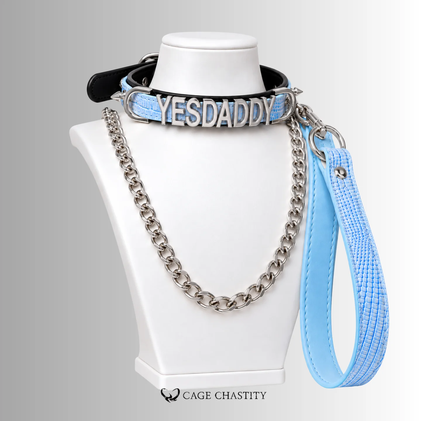 Fetish Word Collar & Chain Leash Set