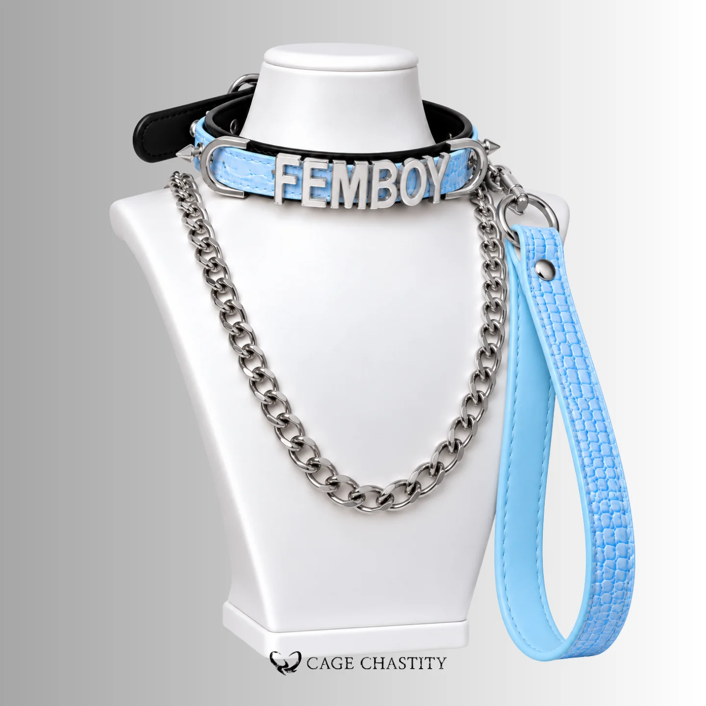 Fetish Word Collar & Chain Leash Set