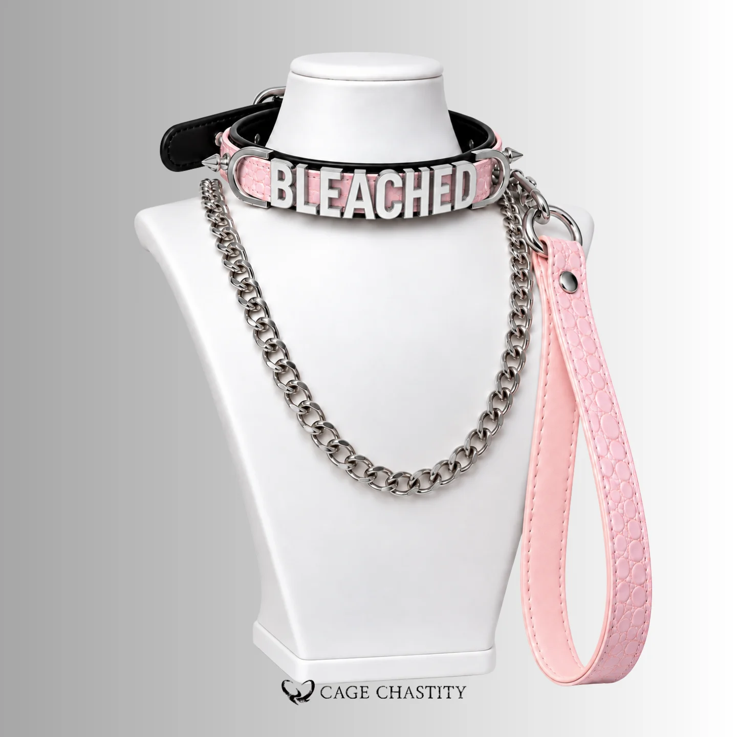 Fetish Word Collar & Chain Leash Set