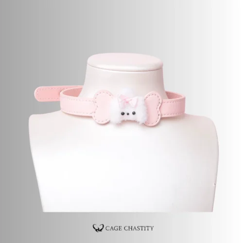 Fluffy Puppy Bone Collar & Chain Leash Set