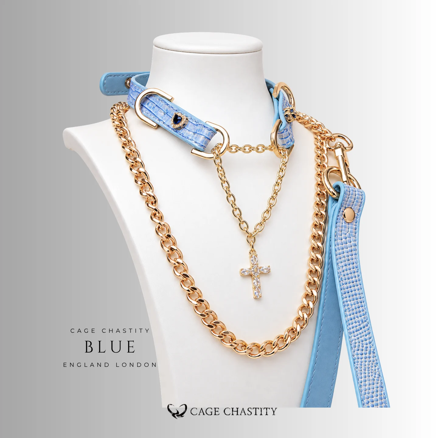 Jeweled Choke Collar & Chain Leash Set