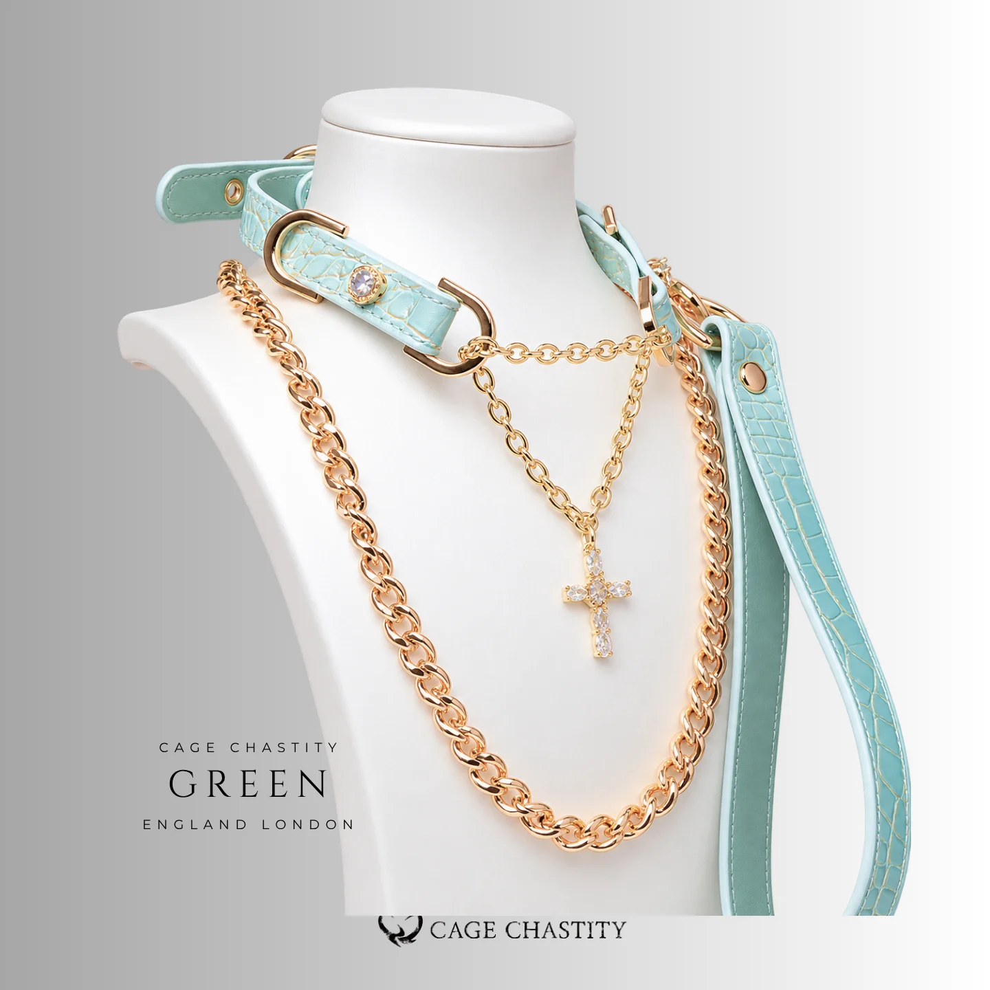 Jeweled Choke Collar & Chain Leash Set