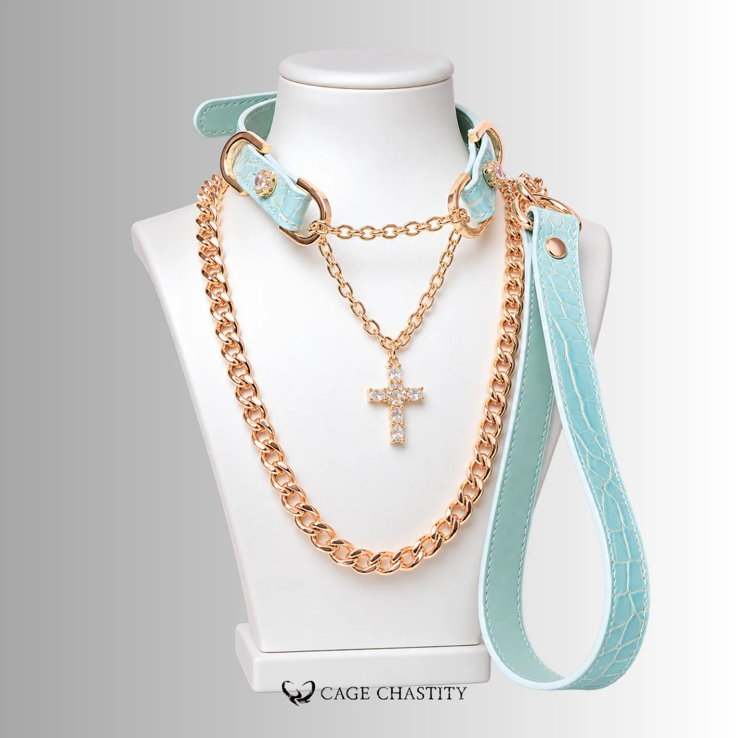 Jeweled Choke Collar & Chain Leash Set