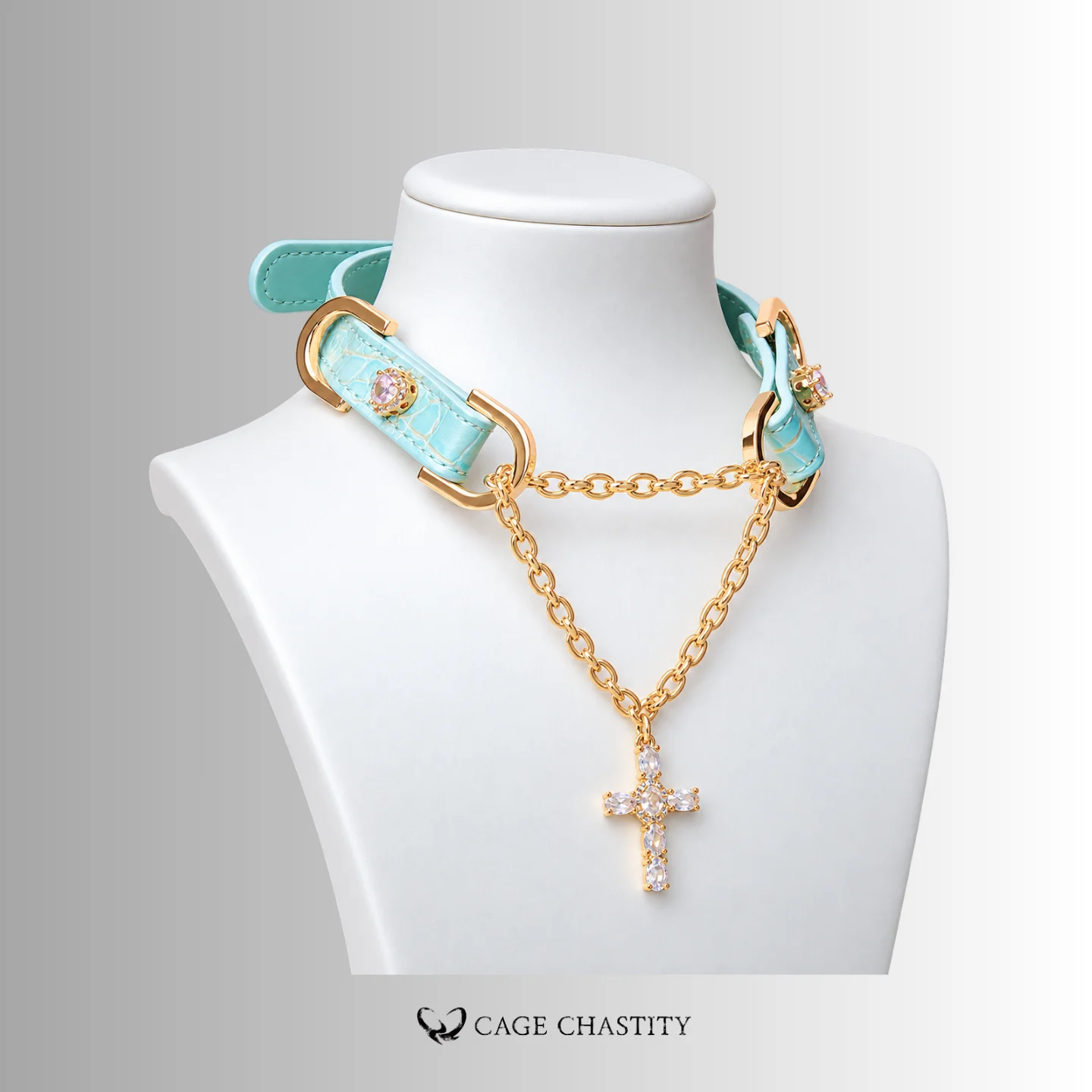 Jeweled Choke Collar & Chain Leash Set