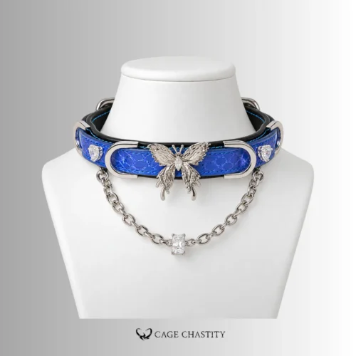 Morpho Bleu – Spanish Python Butterfly Collar & Chain Leash Set