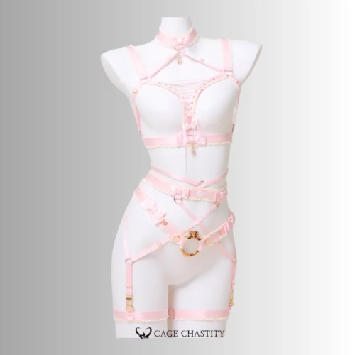 Petit Gâteau Handcrafted Sissy Lingerie Set with Bells & Garters