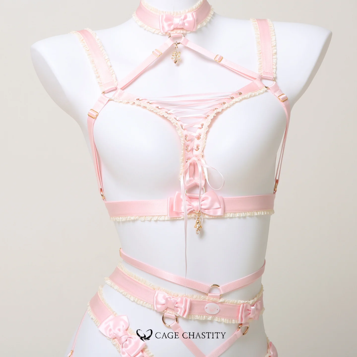 Petit Gâteau Handcrafted Sissy Lingerie Set with Bells & Garters