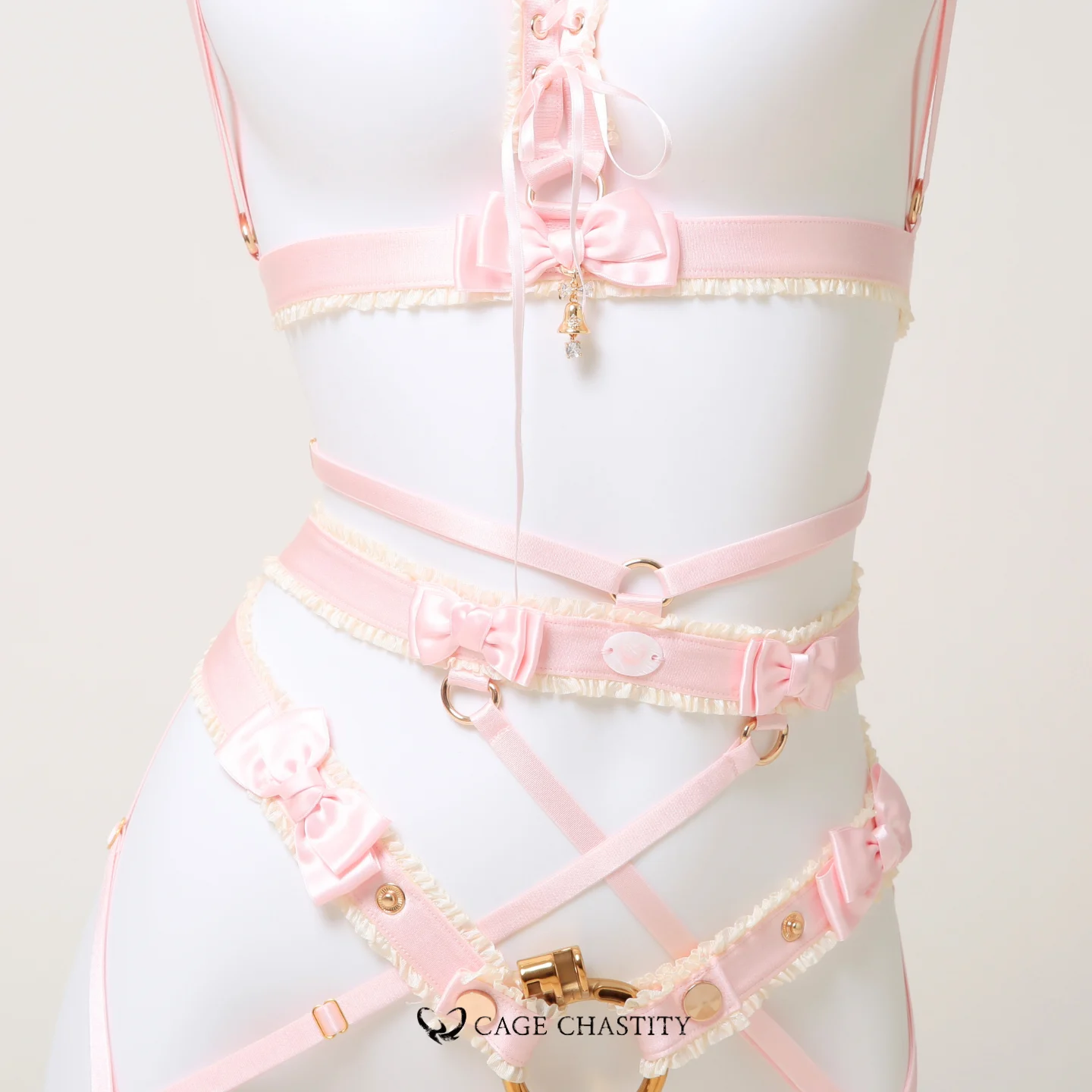 Petit Gâteau Handcrafted Sissy Lingerie Set with Bells & Garters