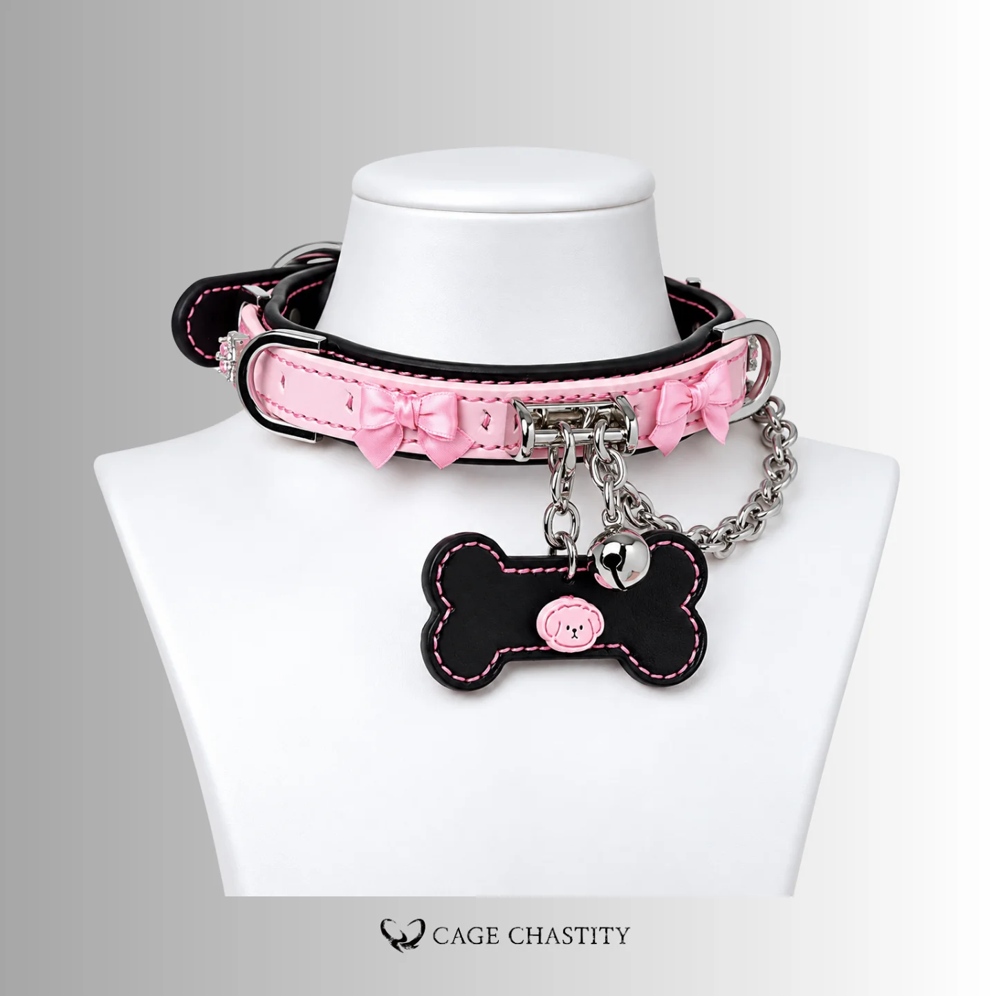 Cute Pink Sissy Puppy – Collar, Leash & Cuff Set