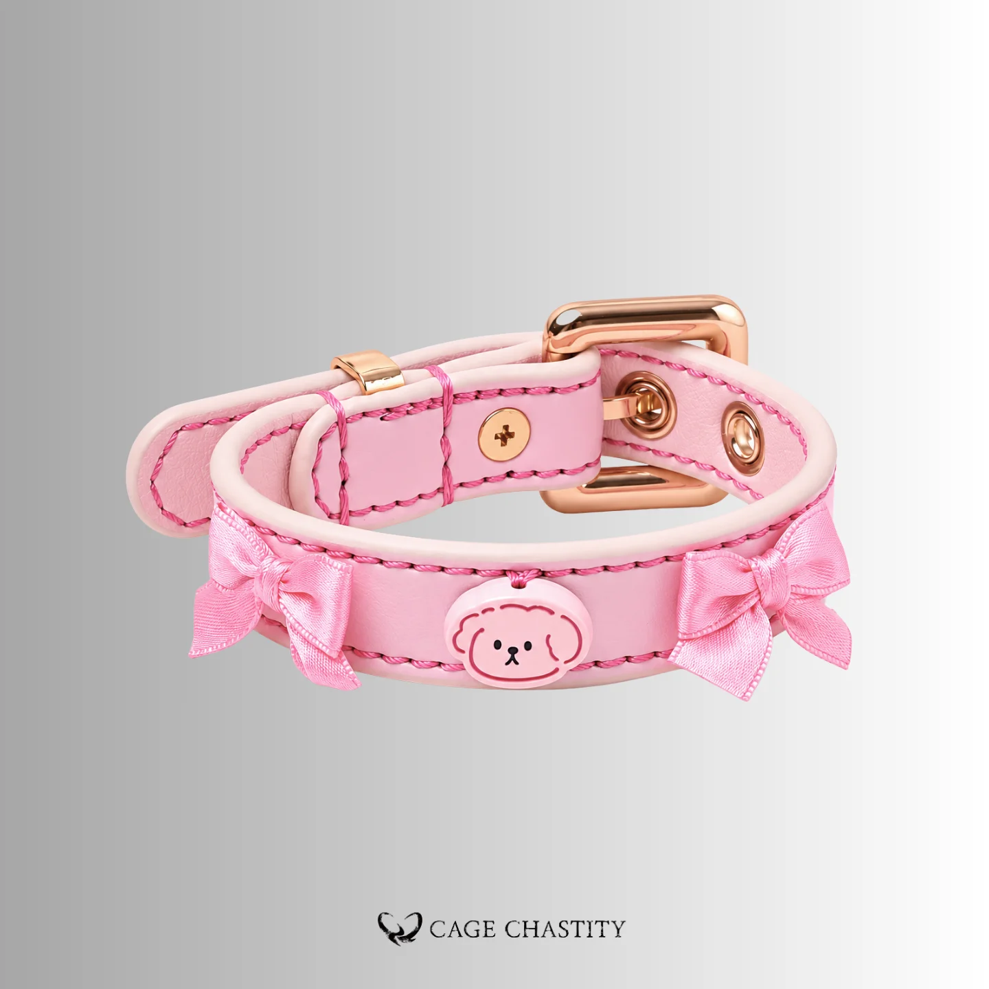 Cute Pink Sissy Puppy – Collar, Leash & Cuff Set