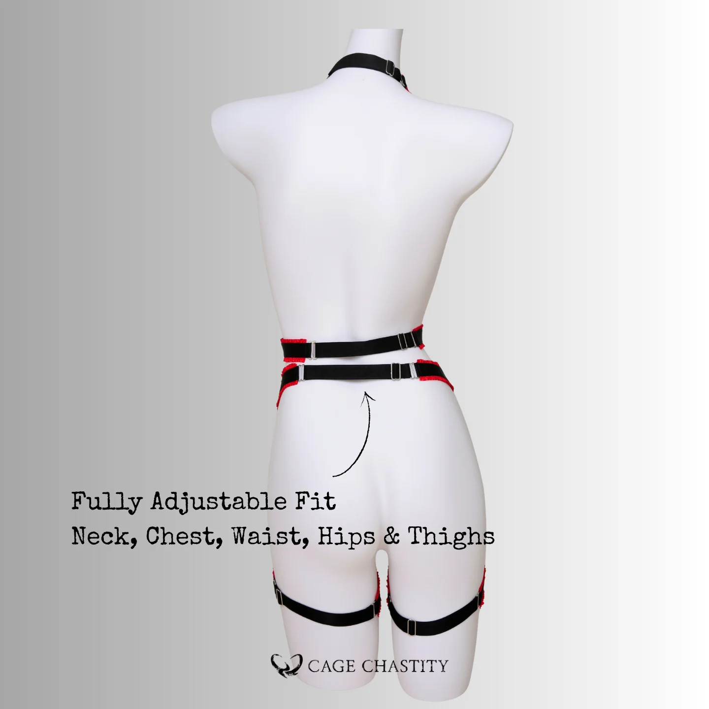 Scarlet Nocturne Handcrafted Bow & Garter Harness