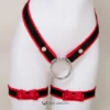 Scarlet Nocturne Handcrafted Bow & Garter Harness