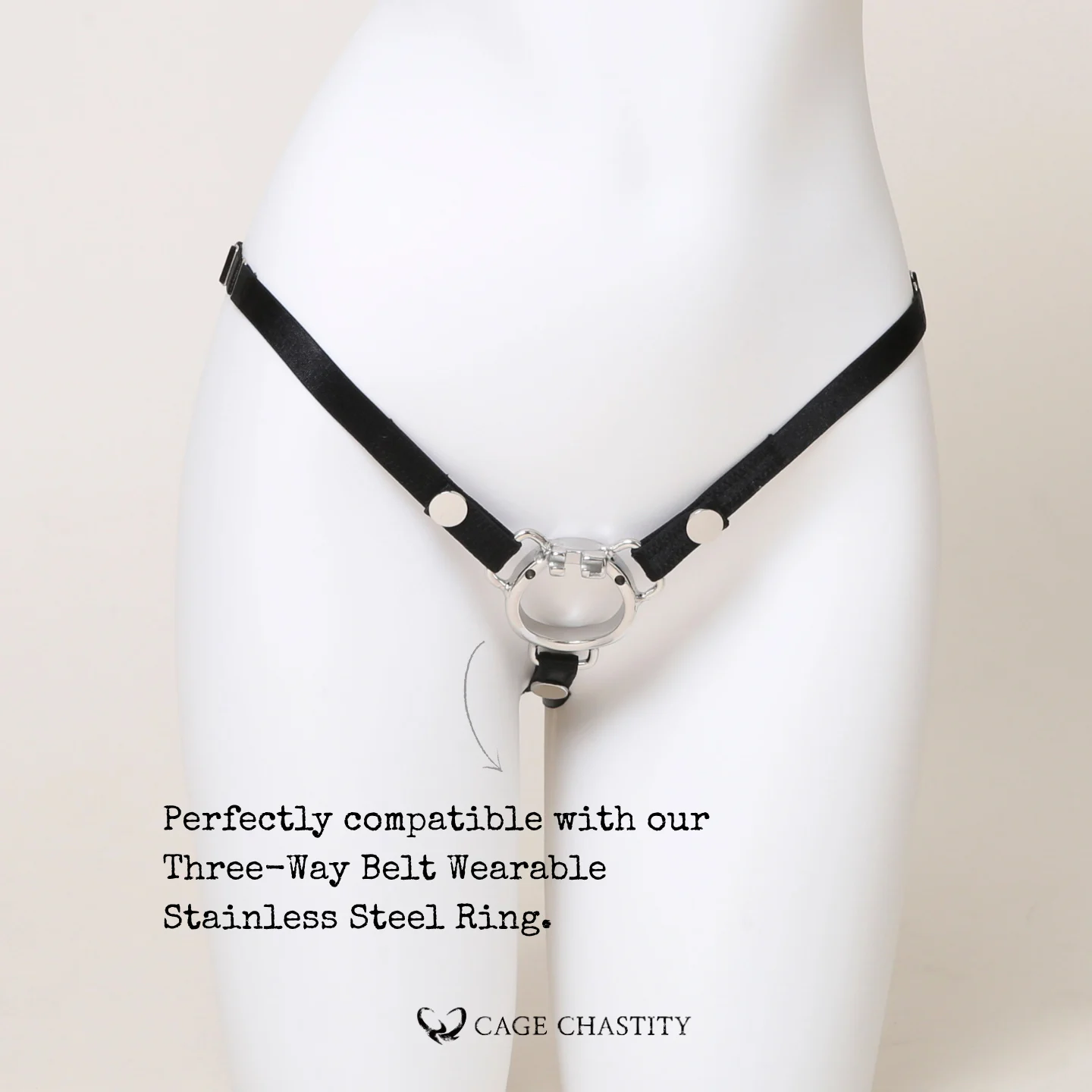 Fully Adjustable Ultra-Slim Three-Way Chastity Belt – 0.59 in (1.5 cm)